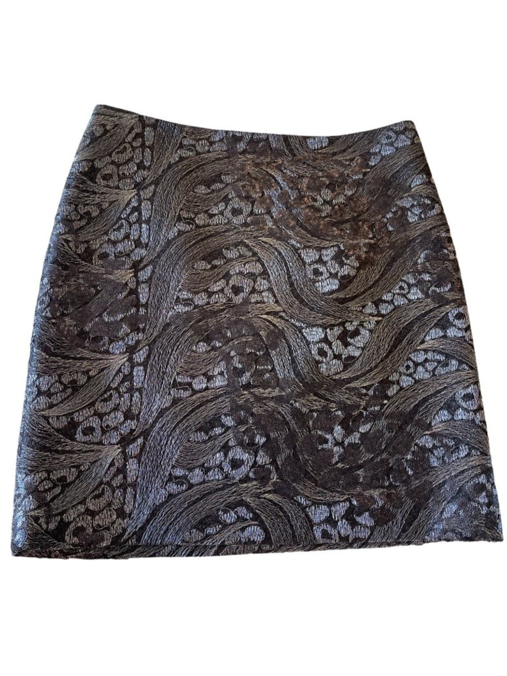Ann Taylor Women's 10 Black Metallic Sequin Pencil Straight Skirt Party Skirt